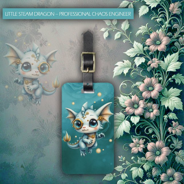Etiqueta De Bagagem Little Steam Dragon – Professional Chaos Engineer. (Criador carregado)