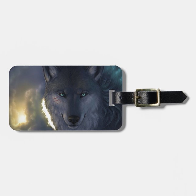 Etiqueta De Bagagem Lobo da fantasia (Frente Horizontal)