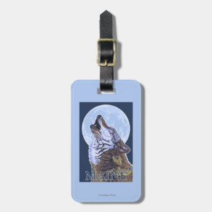 Etiqueta De Bagagem Lobo de MaineHowling