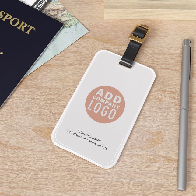 Etiqueta De Bagagem Logotipo comercial personalizado e mídia social mí (Custom Business Logo and Social Media Minimum Luggage Tag)