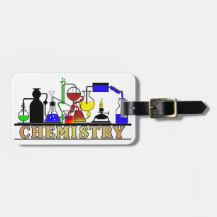 ETIQUETA DE BAGAGEM LOGOTIPO DAS TAÇAS E DAS GARRAFAS DA QUÍMICA