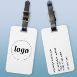 Etiqueta De Bagagem Logotipo de empresa minimalista<br><div class="desc">Design de logotipo simples para sua empresa. Substitua o logotipo e os detalhes por você e altere a cor de fundo na ferramenta design para personalizar. Ideal como um item de promocional para fornecer a clientes,  clientes e funcionários,  e para viagens de negócios e apresentações comerciais.</div>