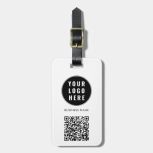 Etiqueta De Bagagem Logotipo de Negócios de Código QR Minimalista
