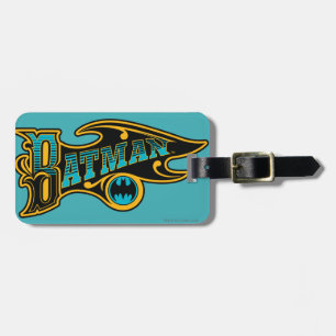 Etiqueta De Bagagem Logotipo de turquesa do vintage de Batman  