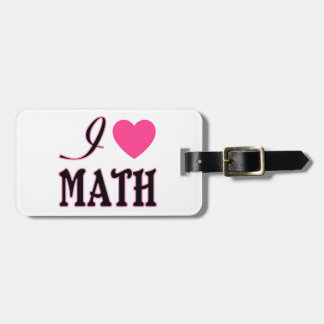 Etiqueta De Bagagem Logotipo do coração do rosa da matemática do amor