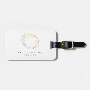 Etiqueta De Bagagem Logotipo do Scribble do desenhista no ouro