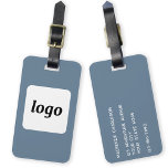 Etiqueta De Bagagem Logotipo minimalista azul empoeirado<br><div class="desc">Design de logotipo simples para sua empresa. Substitua o logotipo e os detalhes por você e altere a cor de fundo na ferramenta design para personalizar. Ideal como um item de promocional para fornecer a clientes,  clientes e funcionários,  e para viagens de negócios e apresentações comerciais.</div>