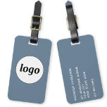 Etiqueta De Bagagem Logotipo minimalista azul empoeirado<br><div class="desc">Design de logotipo simples para sua empresa. Substitua o logotipo e os detalhes por você e altere a cor de fundo na ferramenta design para personalizar. Ideal como um item de promocional para fornecer a clientes,  clientes e funcionários,  e para viagens de negócios e apresentações comerciais.</div>