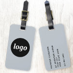 Etiqueta De Bagagem Logotipo Minimizado Promocional Azul Marca comerci<br><div class="desc">Design de logotipo simples para sua empresa. Substitua o logotipo e os detalhes por você e altere a cor de fundo na ferramenta design para personalizar. Ideal como um item de promocional para fornecer a clientes,  clientes e funcionários,  e para viagens de negócios e apresentações comerciais.</div>
