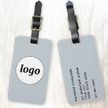 Etiqueta De Bagagem Logotipo Minimizado Promocional Azul Marca comerci<br><div class="desc">Design de logotipo simples para sua empresa. Substitua o logotipo e os detalhes por você e altere a cor de fundo na ferramenta design para personalizar. Ideal como um item de promocional para fornecer a clientes,  clientes e funcionários,  e para viagens de negócios e apresentações comerciais.</div>
