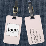 Etiqueta De Bagagem Logotipo rosa pink para empresas<br><div class="desc">Design de logotipo simples para sua empresa. Substitua o logotipo e os detalhes por você e altere a cor de fundo na ferramenta design para personalizar. Ideal como um item de promocional para fornecer a clientes,  clientes e funcionários,  e para viagens de negócios e apresentações comerciais.</div>