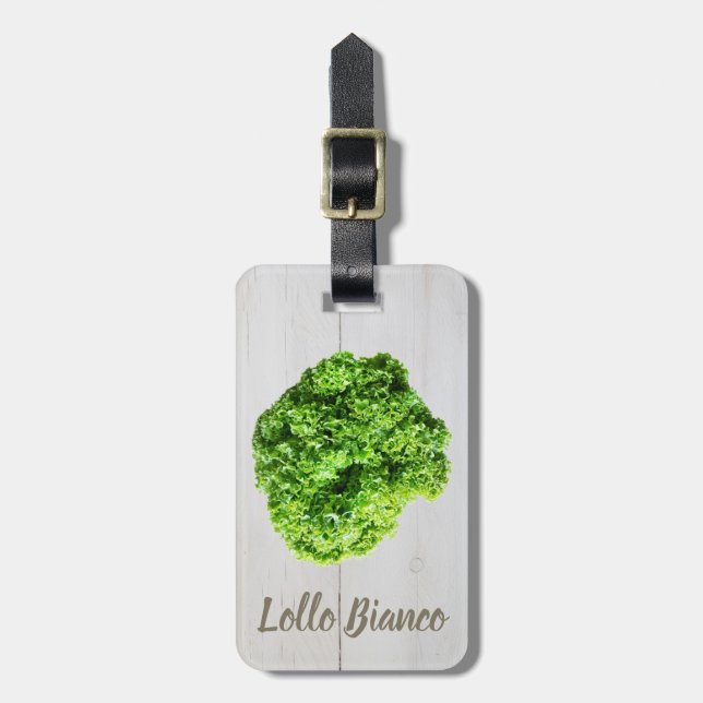 Etiqueta De Bagagem Lollo Bianco Salad alface para Vegans (Frente Vertical)