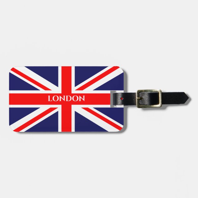 Etiqueta De Bagagem London British Flag (Frente Horizontal)