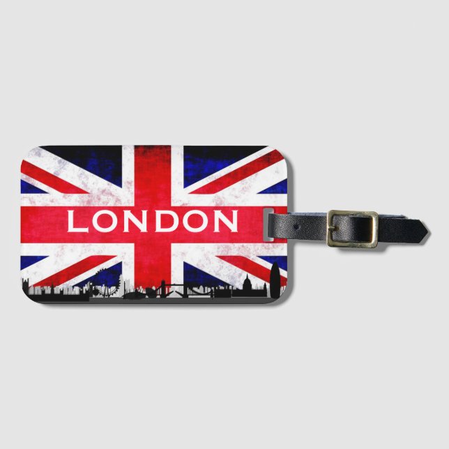 Etiqueta De Bagagem London Flag (Frente Horizontal)