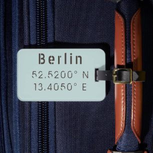 Etiqueta De Bagagem Longitude de Berlim Latitude Personalizável