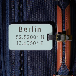 Etiqueta De Bagagem Longitude do Berlin Latitude Personalizável