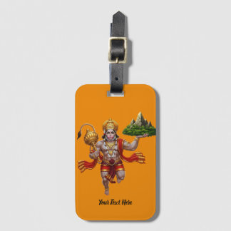 Etiqueta De Bagagem Lord Hanuman Voando Levantando Bagagem De Montanha