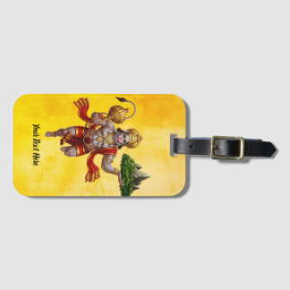 Etiqueta De Bagagem Lord Hanuman Voando Levantando Montanha