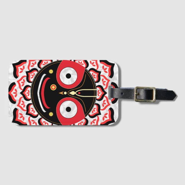 Etiqueta De Bagagem Lord Jagannath Face Chakra Hindu Deity (Frente Horizontal)