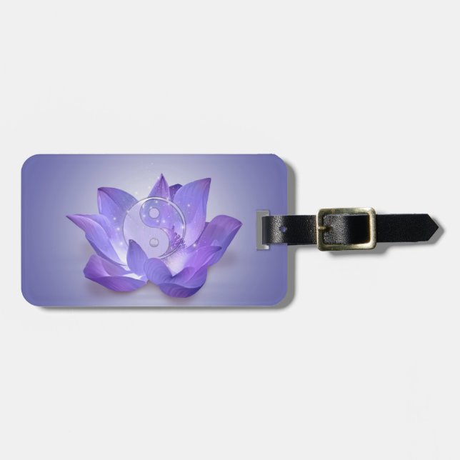 Etiqueta De Bagagem Lotus and Yin Yang (Frente Horizontal)