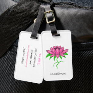 Etiqueta De Bagagem Lótus rosa