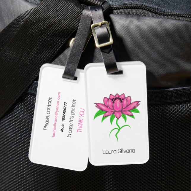 Etiqueta De Bagagem Lótus rosa  (Criador carregado)