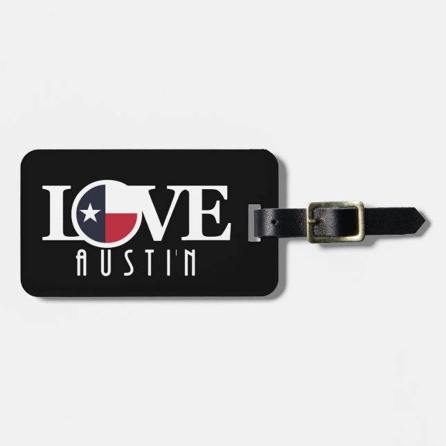 Etiqueta De Bagagem LOVE Austin Texas (Frente Horizontal)