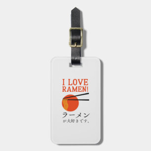 Etiqueta De Bagagem Love Japonês Ramen Noodle Minimal