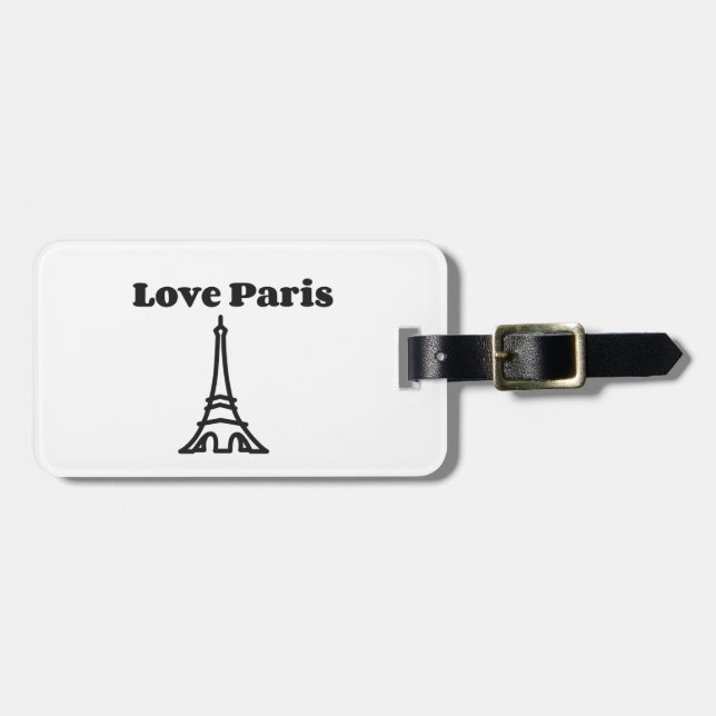 Etiqueta De Bagagem Love Paris (Frente Horizontal)