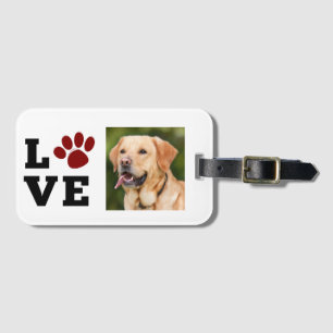 Etiqueta De Bagagem Love Paw Print Amante de os animais Dog Lover Foto