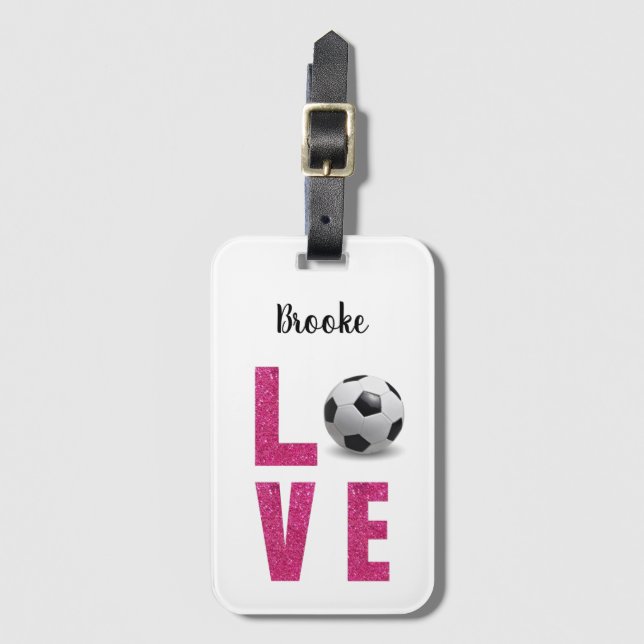 Etiqueta De Bagagem Love Soccer (Frente Vertical)