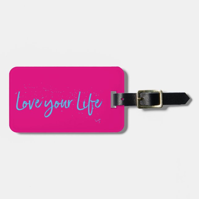 Etiqueta De Bagagem Love-you-Life-Typografia-blue (Frente Horizontal)