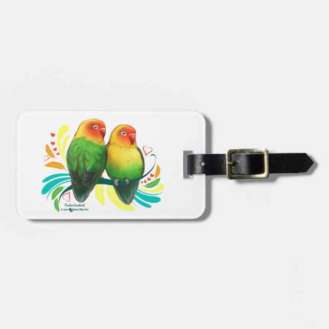 Etiqueta De Bagagem Lovebirds de Fischer (Frente Horizontal)