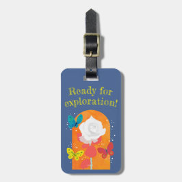Etiqueta De Bagagem lovely flower tag -white rose-