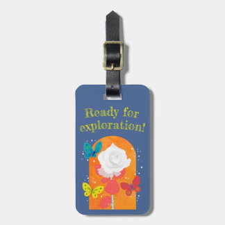 Etiqueta De Bagagem lovely flower tag -white rose-