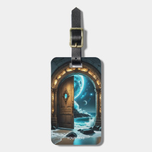 Etiqueta De Bagagem Lua de Oceano de Portas Bonitas Fantasy