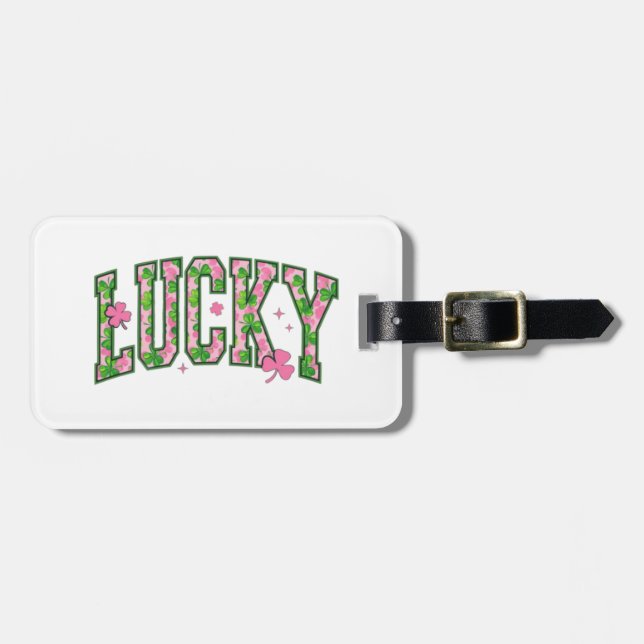 Etiqueta De Bagagem Lucky Shamrock - Design (Frente Horizontal)