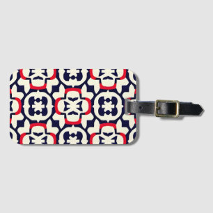 Etiqueta De Bagagem Luxo Vermelho Branco e Azul