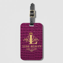 Luxury Crocodile Leather Monogram Gold Initial 