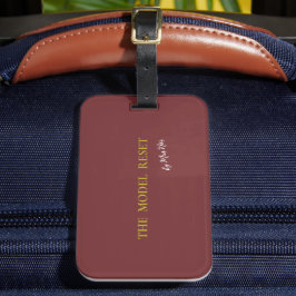 Etiqueta De Bagagem Luxury Deep Burgundy & Gold Parisian Chic Luggage 