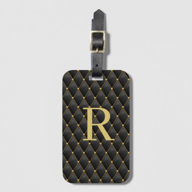 Etiqueta De Bagagem Luxury Stylish Monogram (Frente Vertical)