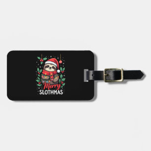 Etiqueta De Bagagem Luzes de Natal de Preguiça Engraçadas Feliz Slothm