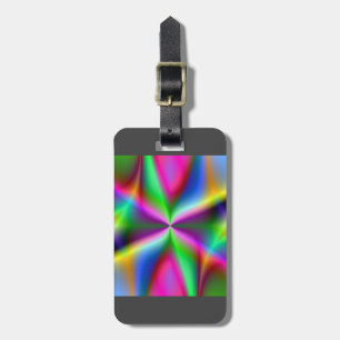 Etiqueta De Bagagem Luzir Fractal Metálico Colorido