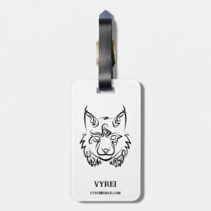 Etiqueta De Bagagem Lynx Tribal Preto e Branco