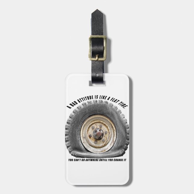 Etiqueta De Bagagem Má Atitude Como Pneus (Frente Vertical)