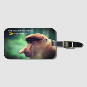 Etiqueta De Bagagem Macaco proboscado engraçado