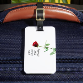 Etiqueta De Bagagem Mãe 100ª Rosa vermelha de aniversário Personalizad