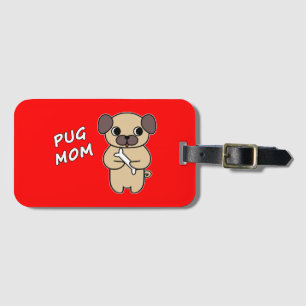 Etiqueta De Bagagem MÃE DE PUG - Vermelho