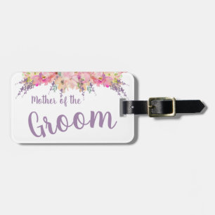 Etiqueta De Bagagem Mãe Floral Rosa e Púrpura do Almoço