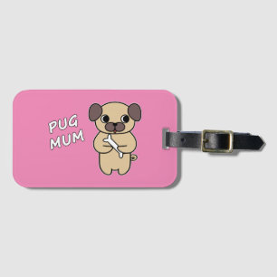 Etiqueta De Bagagem MÃE PUG - Rosa